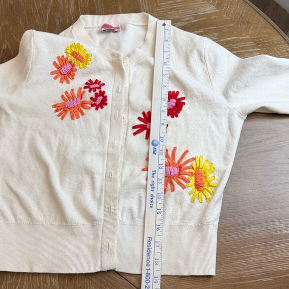 Kate Spade Cream Cardigan with Colorful Floral details - Picture 9 of 12